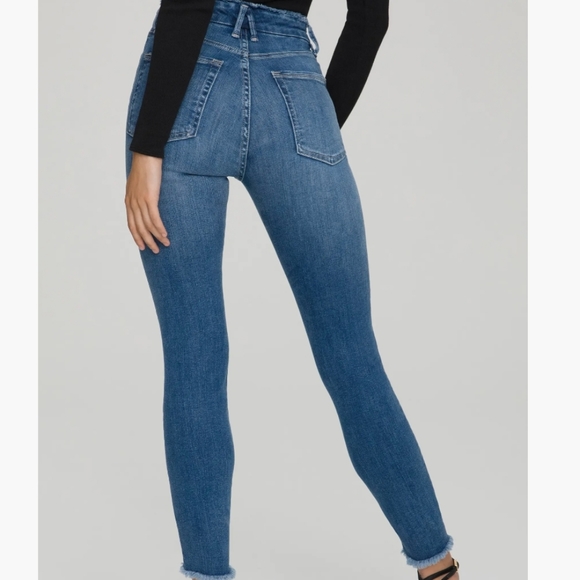 GOOD AMERICAN Good Waist Raw Edge Ankle Skinny Jeans Size 12 - Picture 2 of 10